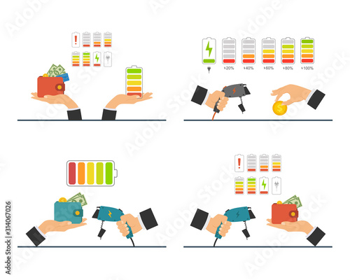 Payment for car battery charge.