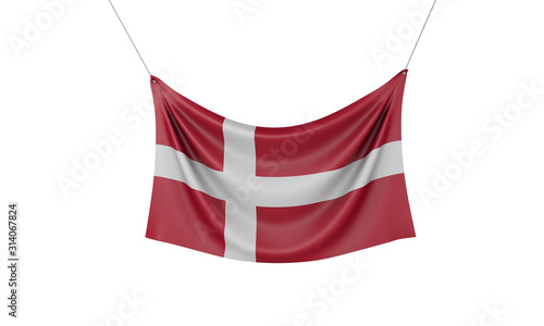 Denmark national flag hanging fabric banner. 3D Rendering Free Download Denmark national flag hanging fabric banner. 3D Rendering - GFXLoad