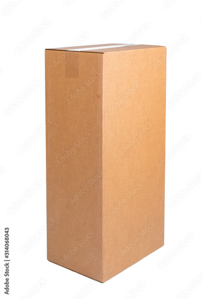 Single carton moving box isolated on white background Single carton moving box isolated on white background