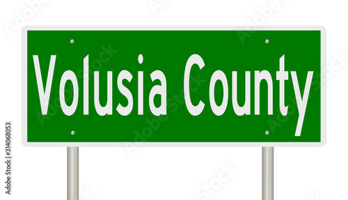 Rendering of a green 3d sign for Volusia County