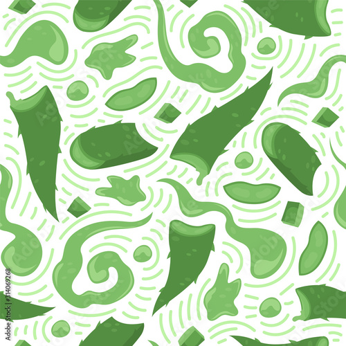 Creative vector seamless pattern with Aloe Vera. Home medicinal plants. © ArTalya