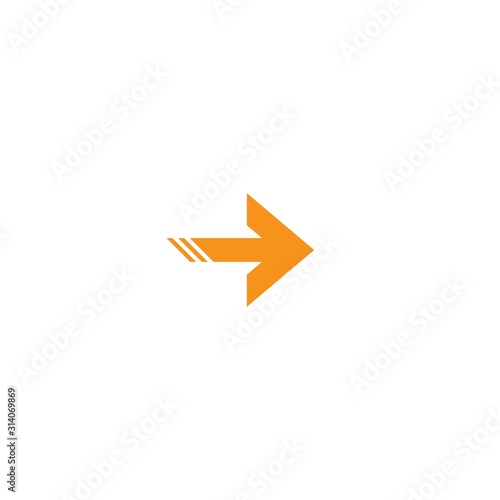 Free Download orange right sharp arrow icon. Isolated on white. Continue icon. - GFXLoad