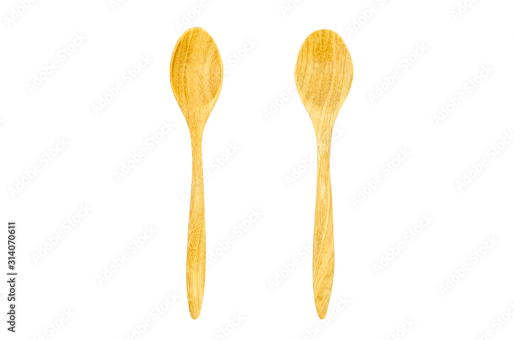 wooden spoon isolated over a white background. wooden spoon isolated over a white background.