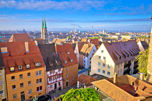 Nurnberg. Rooftops and cityscape of Nuremberg old town view photo