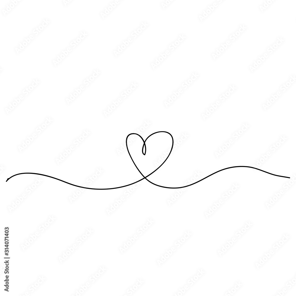 hand drawn Continuous line drawing of love sign with hearts embrace minimalism design doodle hand drawn Continuous line drawing of love sign with hearts embrace minimalism design doodle