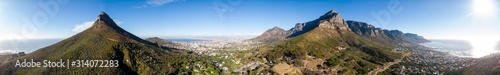 Cape Town panorama of lionshead, table mountain and the 12 apostles 