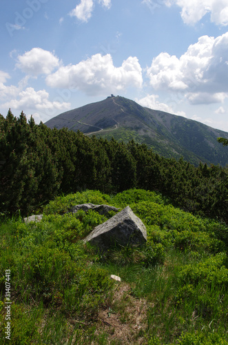 View of Snezka hill in summer, Krkonose - Czech Republic