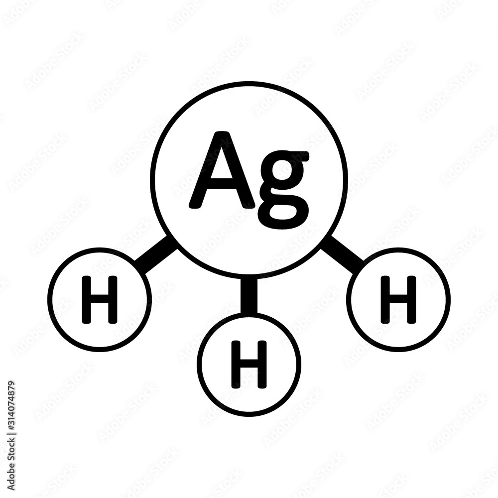 Arsine molecule icon. Arsine molecule icon.