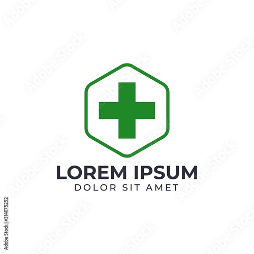 Cross plus medical logo icon design template elements
