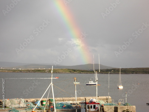 Rainbow and Fishing Boats Ireland