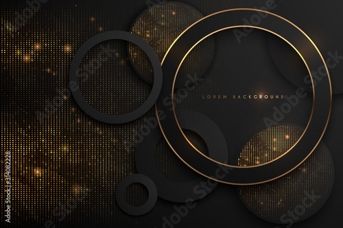 Abstract black and gold luxury background