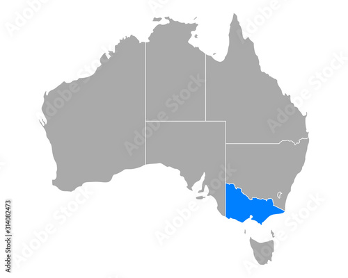Karte von Victoria in Australien