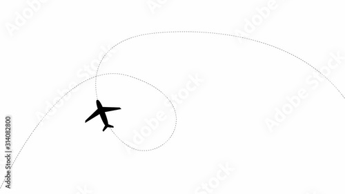 Wallpaper Mural the plane flies along a trajectory. Airplane on white background. Torontodigital.ca