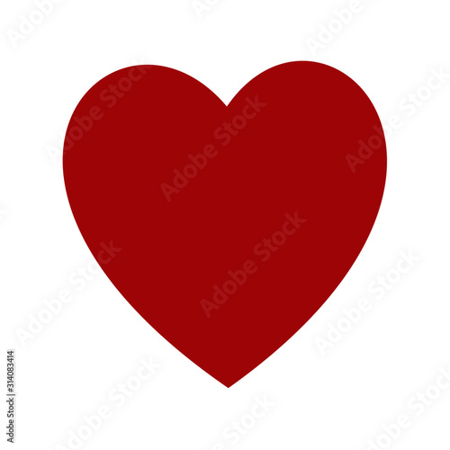 red heart isolated on white background