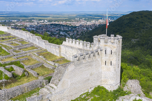 Partially restored walls and tower of Shumen Fortress, Bulgaria photo