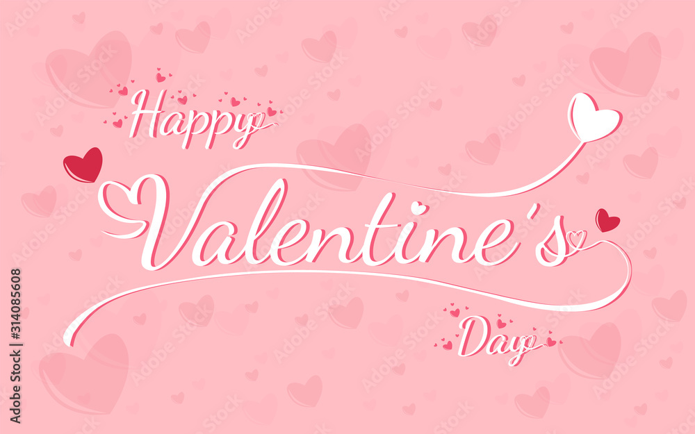 Valentine background with typography concept.vector and illustration