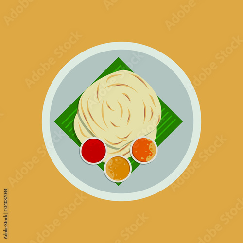 Roti canai, also known as roti cane, is an Indian-influenced flatbread dish found in several countries in Southeast Asia.