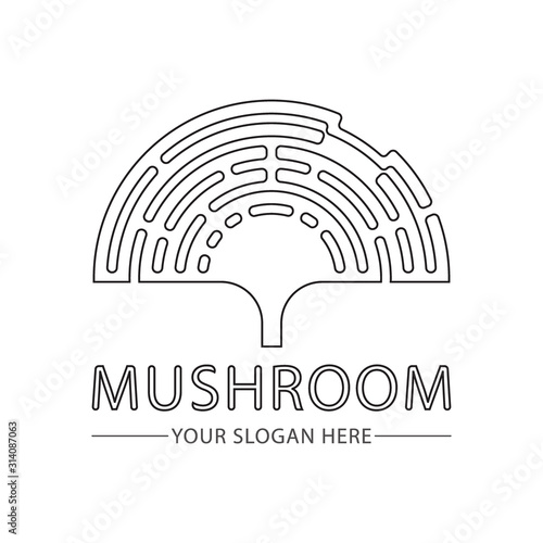Abstract mushroom logo for company vector