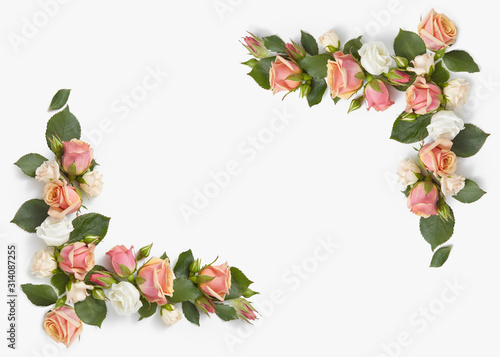 Wallpaper Mural Corner flowers frame for congratulation. Torontodigital.ca