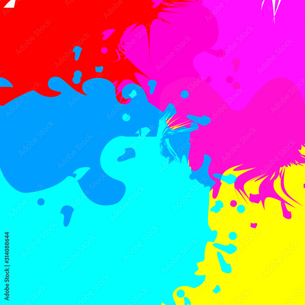 Vector abstract artistic graphic colorful ink drops texture background template