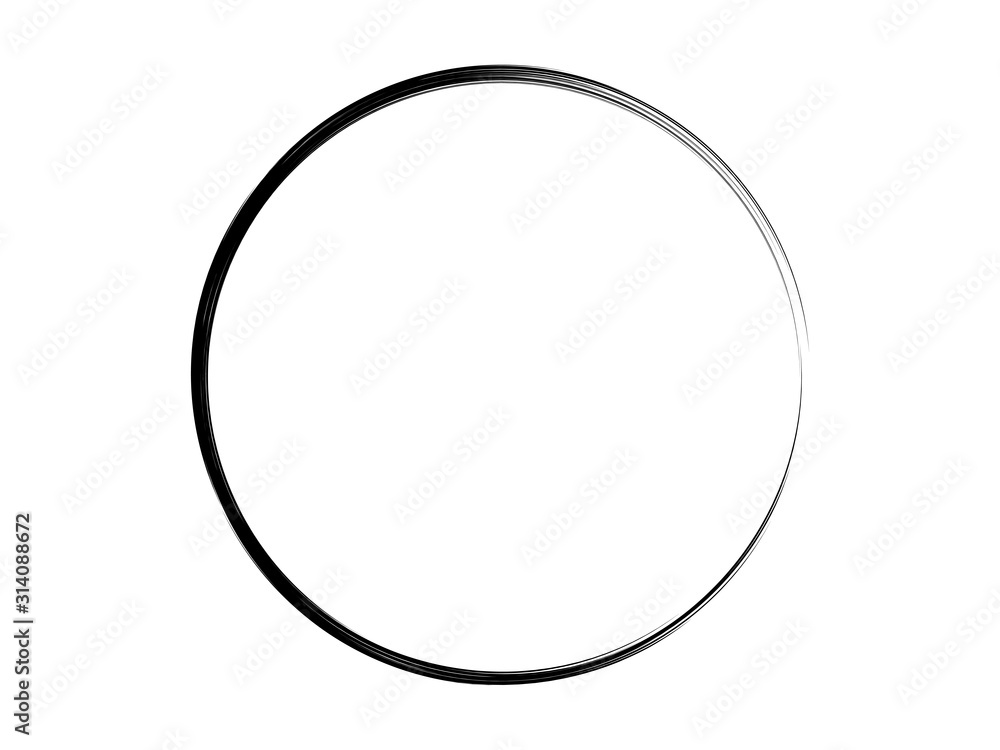 Grunge circle made of black paint using art brush.Grunge thin oval frame made for marking.Isolated black circle made of black ink. Grunge circle made of black paint using art brush.Grunge thin oval frame made for marking.Isolated black circle made of black ink.