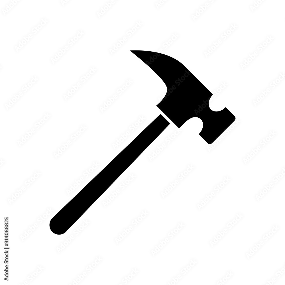 Hammer icon vector simple design Hammer icon vector simple design