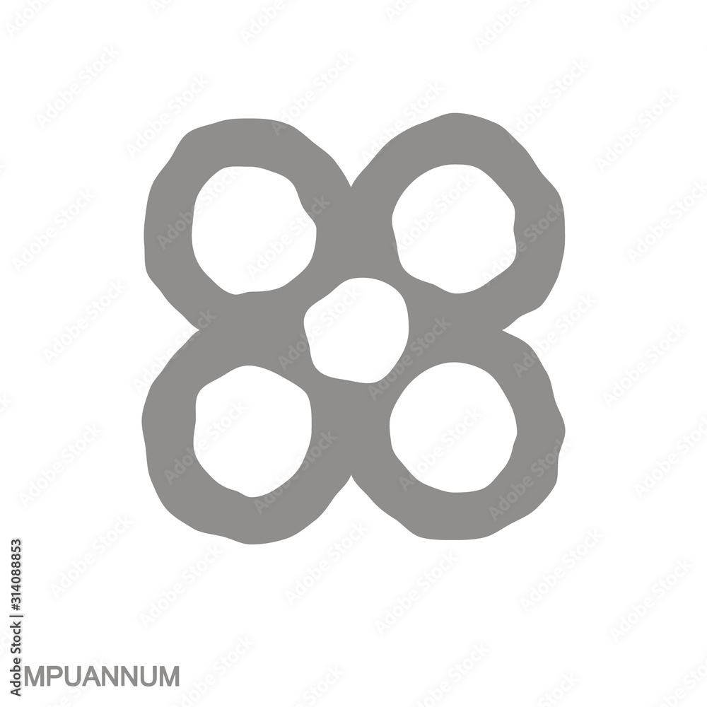 Vector monochrome icon with Adinkra symbol Mpuannum Vector monochrome icon with Adinkra symbol Mpuannum