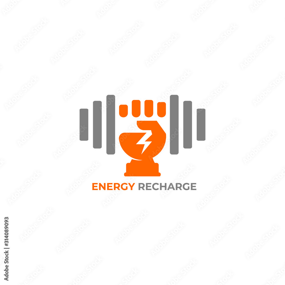 symbol logo vector of dumbbell strong fist training geometric design symbol logo vector of dumbbell strong fist training geometric design