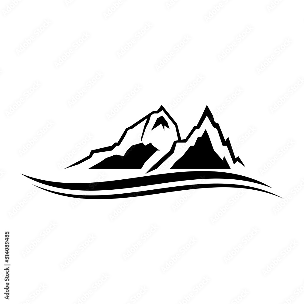 Mountain icon vector simple design Mountain icon vector simple design