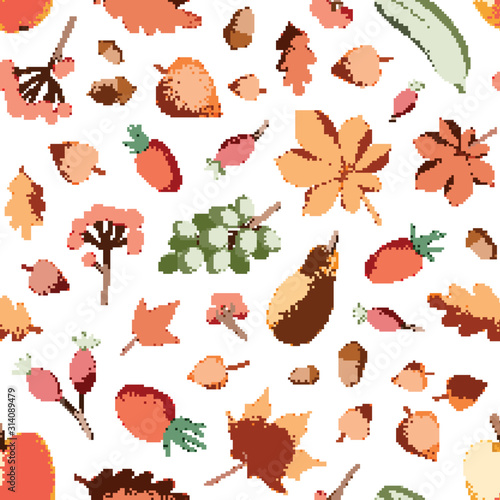 Autumn harvest vector seamless pattern