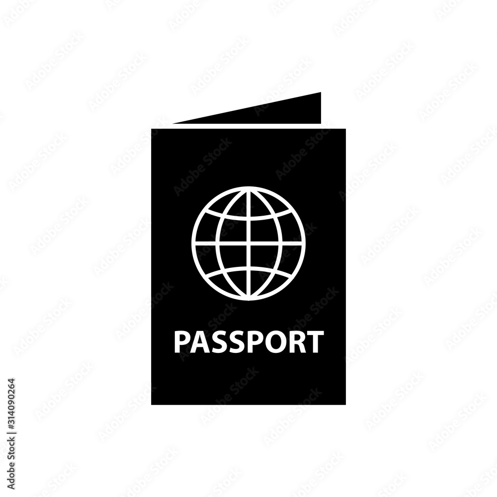 Passport icon vector simple design Passport icon vector simple design