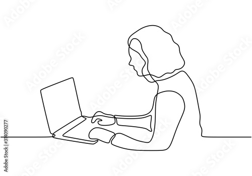 Person working with laptop....