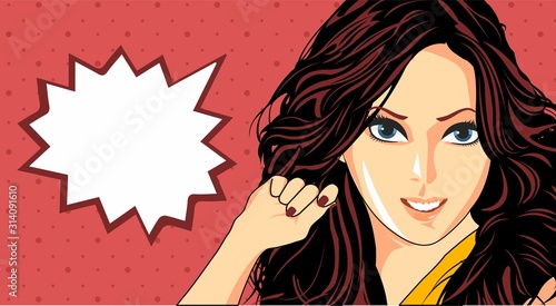 illustration of cute girl. Vector illustration