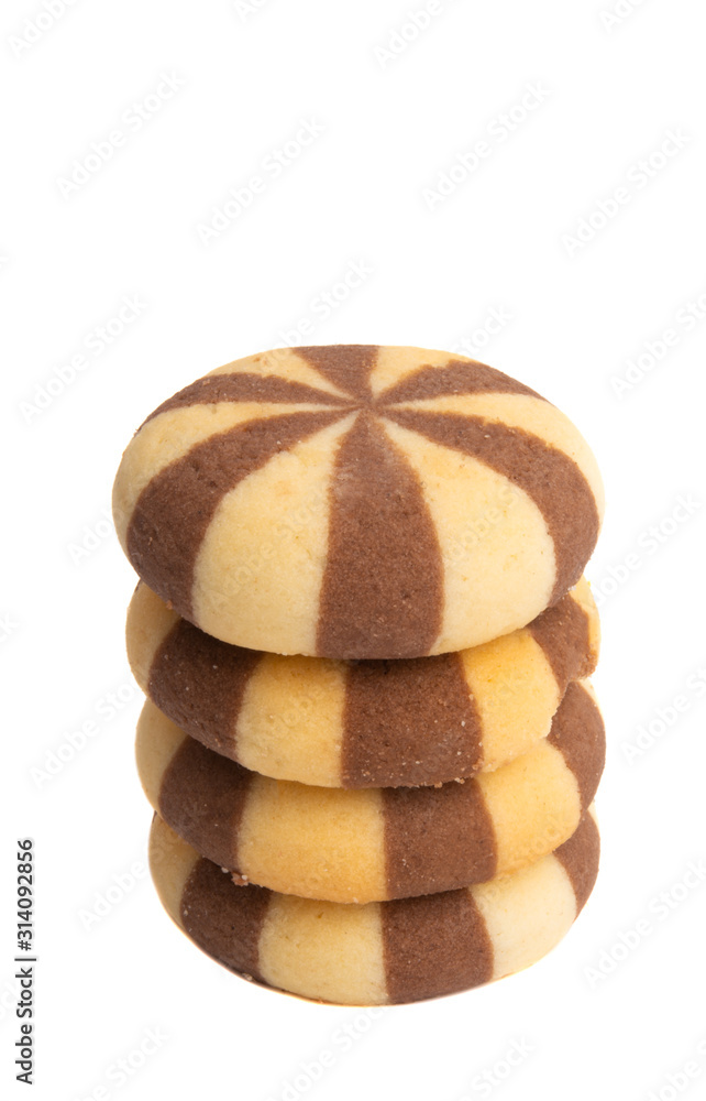 cookies with chocolate cream isolated