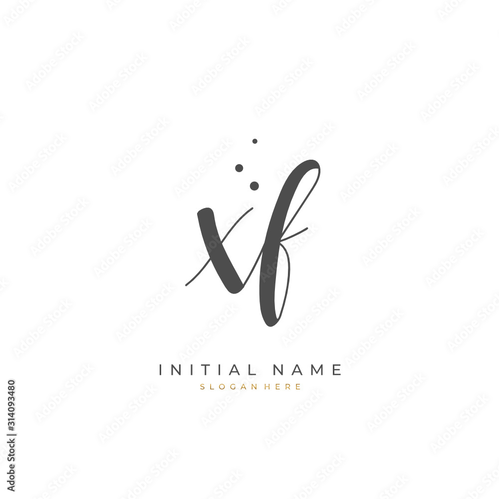 Handwritten initial letter X F XF for identity and logo. Vector logo template with handwriting and signature style. Handwritten initial letter X F XF for identity and logo. Vector logo template with handwriting and signature style.