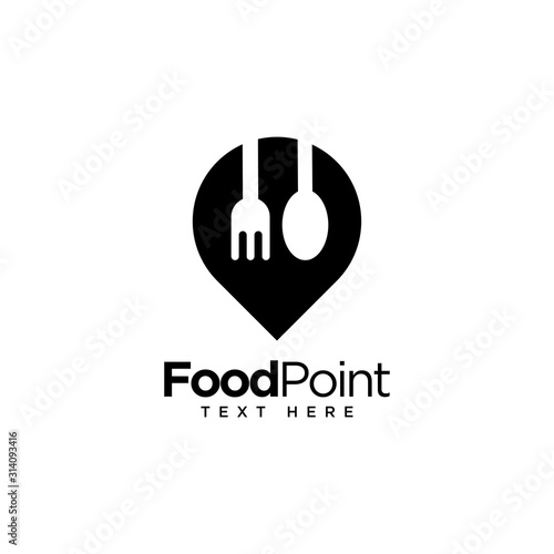 Food point, food and restaurant logo,vector logo template photo