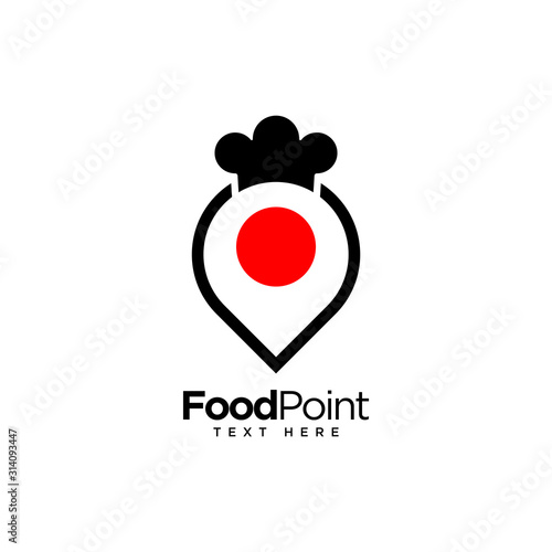 Food point, food and restaurant logo,vector logo template photo