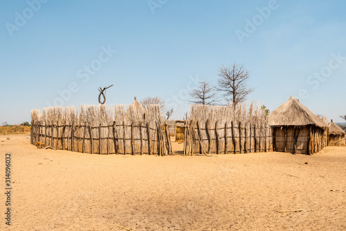 Mafwe Kraal, a Homestead of Natives in Namibia photo
