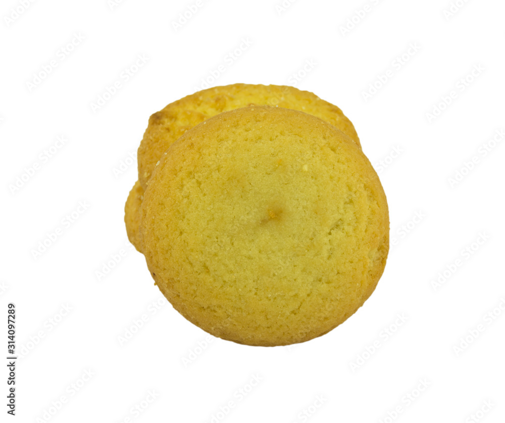 Cookies isolated on white background. Clipping Path. Full depth of field.