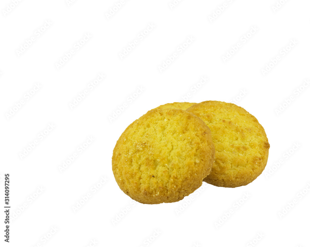 Cookies isolated on white background. Clipping Path. Full depth of field.