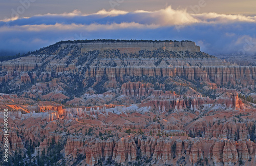 Landscape from Bryce Point at sunset of the hoodoos of Bryce Canyon National Park, Utah, USA