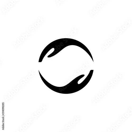 Care icon vector. black hand care icon vector