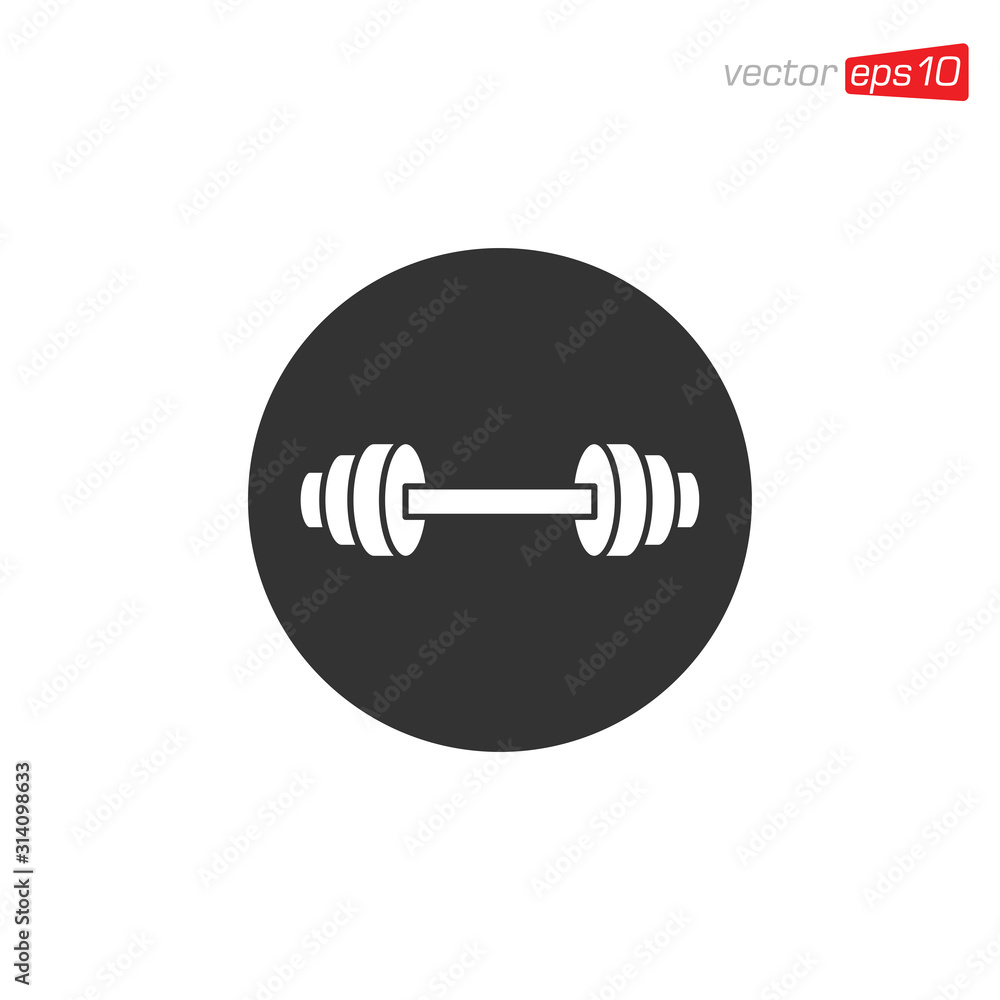 Barbell Flat Icon Design Illustration Barbell Flat Icon Design Illustration