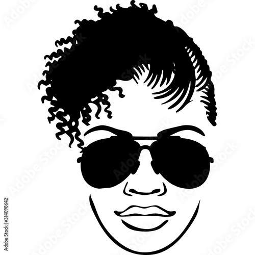 Afro Woman  with Short Cornrows and Dreadlocks, African American woman ,  Black Woman  , cricut cut files , black history