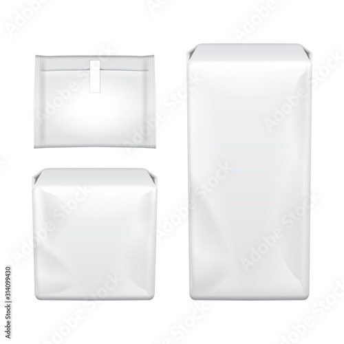Feminine hygiene pad mock up. Two packaging hygienic sanitary napkin, on a white background. Menstruation days