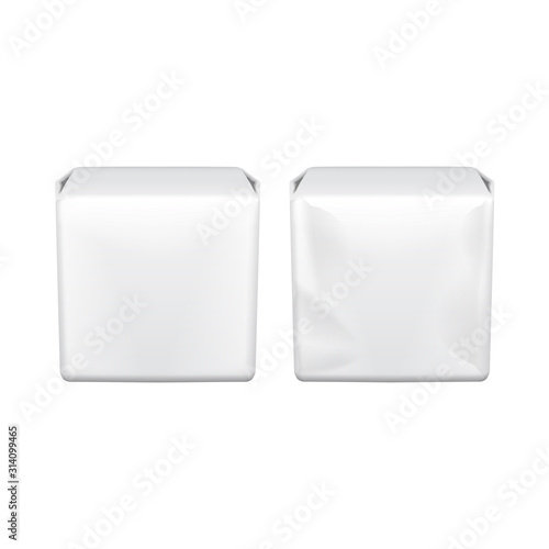 Feminine hygiene pads. Plastic packs for sanitary napkins on a white background. Menstruation days
