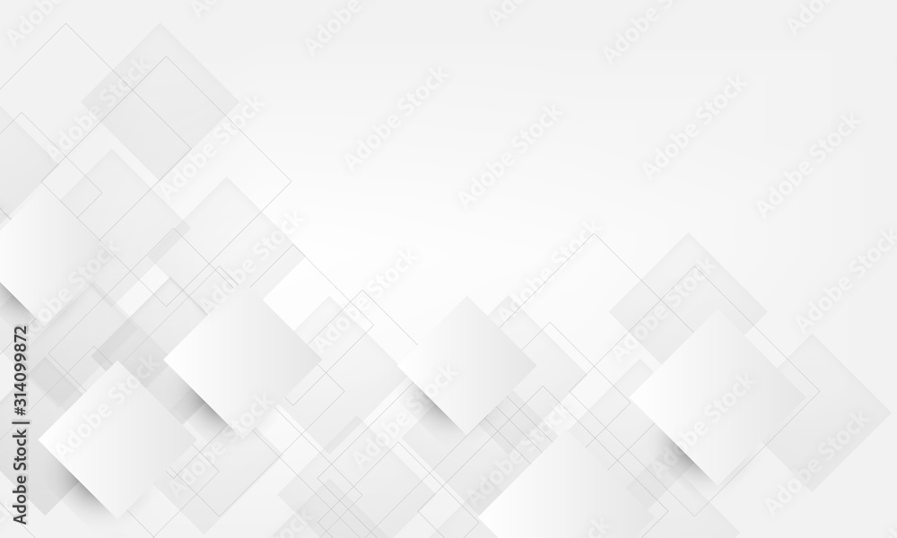 overlap square paper cut white background
