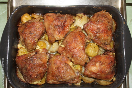 Roast meat in the oven