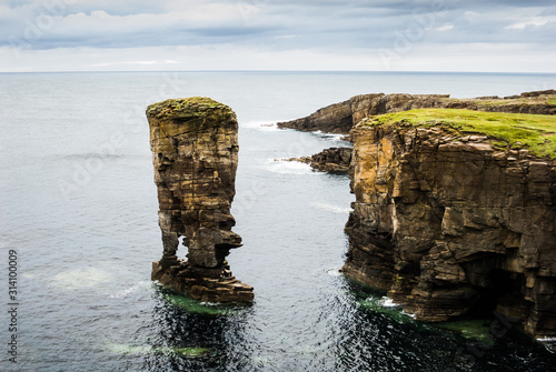 Yesnaby sea stack on the orkney coast