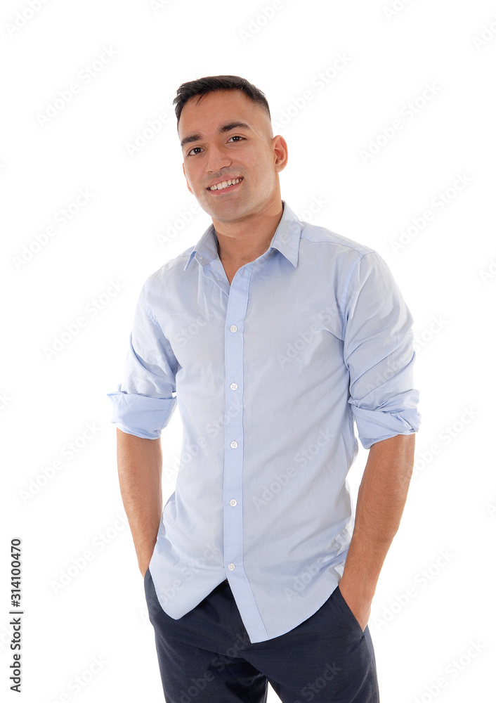 Young man standing relaxed in the studio Young man standing relaxed in the studio